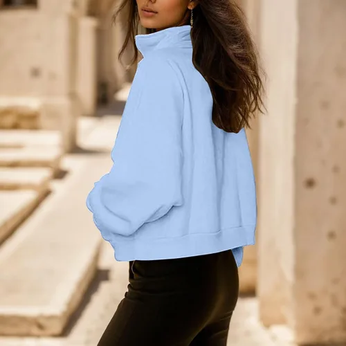 Vista 3 de SNKSDGM Sudadera casual de manga larga con cuello redondo para mujer, ropa de otoño 2023