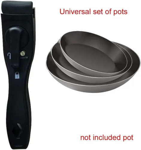 Vista 2 de Mango extraíble para olla, clip para olla, bandeja de agarre desmontable extraíble adecuada para diferentes accesorios de olla de cocina