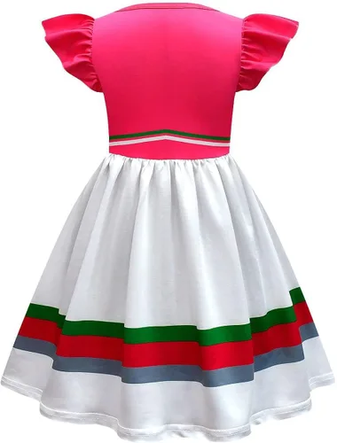 Vista 2 de Vestido de animadora para niñas con lazo para el pelo y pompón de animadora