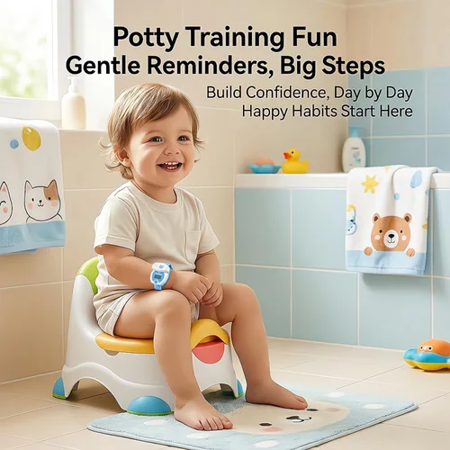 Vista 6 de SKYROKU Reloj de entrenamiento para ir al baño para niños pequeños, bonita forma de inodoro, recordatorios de música y luz, temporizador de cuenta