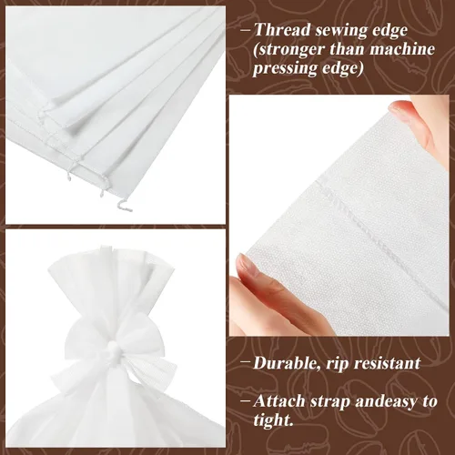Vista 3 de Tegeme 150PCS Brew Bags, 16" x 12" Large Commercial Cold Coffee Filters Non Woven Filters Bags Fits 5 Gallon Cold Brew System for Restaurants Home