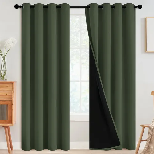 Vista 111 de SimpleHome - Cortinas opacas 100% para recámara, cortinas de ventana con ojales beige, con aislamiento térmico, cortinas de oscurecimiento