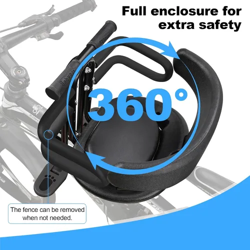 Vista 3 de YouTeMei Kids Bike seat, Kids Front Mounted Bike Seat for Adult Bike