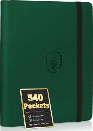Vista 23 de Carpeta prémium de 9 bolsillos para tarjetas de 360 tarjetas, carpeta de tarjetas comerciales Fabmaker PU Sturdy Card Collection Album