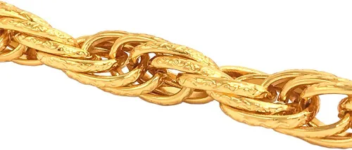 Vista 3 de TUOKAY Collar largo pesado de cuerda de oro para rapero de 0.472in de largo, brillante grande de 18 quilates de oro de cadena de cuerda para Rap