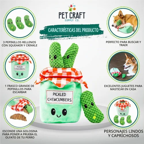 Vista 2 de Pet Craft Supply Juguete de peluche para perros, esconde y busca, chirriante, crujiente, interactivo, actividad, rompecabezas, masticable, busca