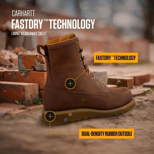 Vista 6 de Carhartt Botas de cuña impermeables de 8 pulgadas para hombre