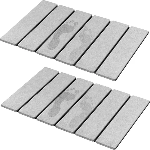 Vista 12 de Luxspire Tapete de baño de piedra, tierra de diatomeas de 24 x 16 pulgadas A-Dark Gray