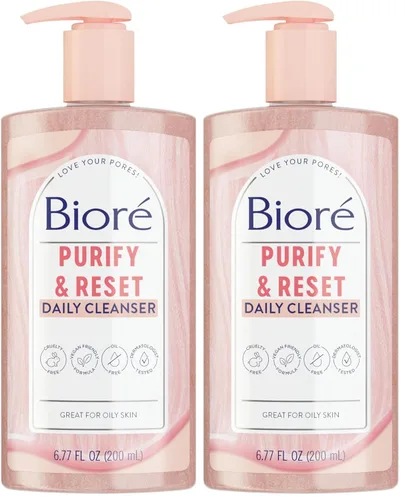 Vista 13 de Limpiador diario purificante Bioré Cuarzo Rosa + Carbón, limpiador facial libre de aceite energiza la piel, dermatológicamente probado y sin