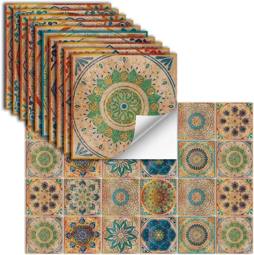 Vista 15 de 24 piezas – Azulejos para salpicaduras en muro para despegar y pegar, calcomanías de pared brillantes, impermeables, a prueba de aceite, calcomanías