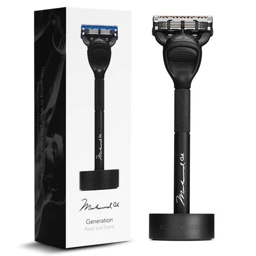 Vista 8 de Bolin Webb Generation Razor & Stand - Maquinillas de afeitar de lujo para hombres con 5 cuchillas Gillette Fusion, afeitadora de aluminio de alta