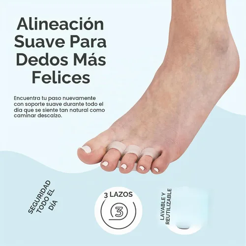 Vista 2 de ZenToes - Corrector, espaciadores de dedos de gel de triple bucle, paquete de 4