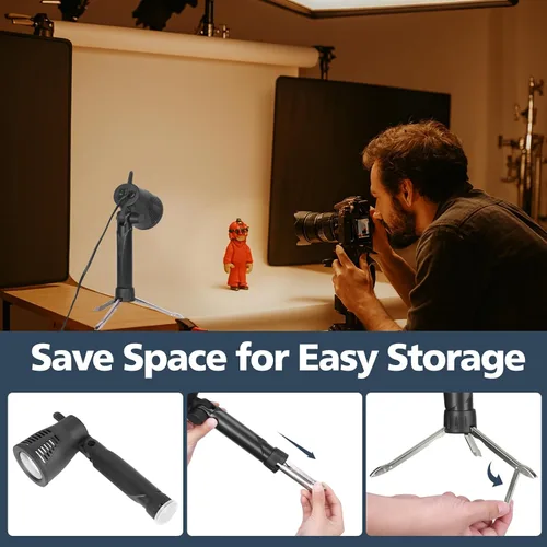 Vista 5 de EMART Luz LED continua para fotografía, foco pequeño portátil para fotografía de joyería, lámpara de iluminación fotográfica de cámara 5500K