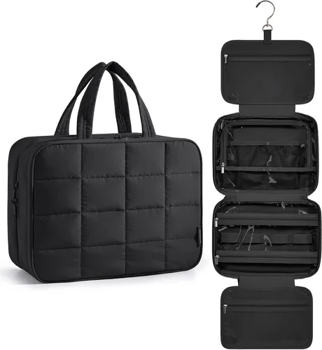 Vista 8 de Bolsa de viaje para artículos de aseo personal BAGSMART con organizador para joyas, bolsa de viaje colgante para artículos de tocador, organizador