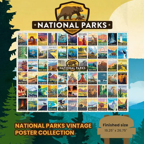 Vista 3 de MasterPieces National Parks Maps - Rompecabezas de 1000 piezas para adultos, familia o jóvenes - Parques Nacionales de Estados Unidos por Anderson