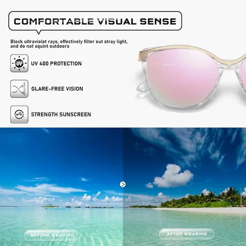 Vista 39 de Gafas de sol de moda ojo de gato para las mujeres moda Cateye UV400 protección gafas CL22017