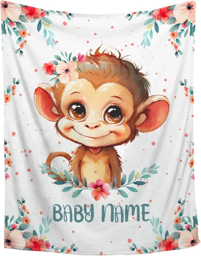 Vista 46 de Manta de bebé personalizada con ciervos florales, manta personalizada de ciervos con nombre para bebé, manta de recepción personalizada de ciervos