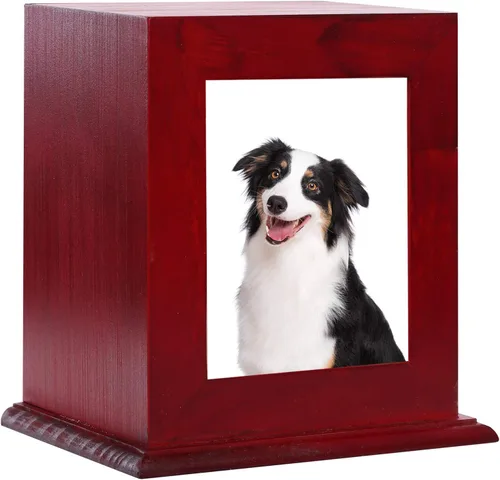 Vista 10 de Urna conmemorativa de madera para cenizas, marco de fotos, caja de recuerdo para gatos y perros, suministros de ataúdes funerarios, urnas