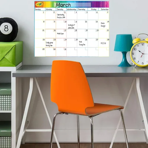 Vista 2 de Pizarra de calendario de borrado en seco – Pizarra blanca para horarios familiares, aulas escolares o uso de oficina, ideal para profesores y niños