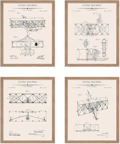 Vista 91 de Poster Master Juego de 6 Pósters Vintage de Planos de Aviación - Impresión de Patente de Avión - Arte de Aeronaves - Arte de Aviación - Arte