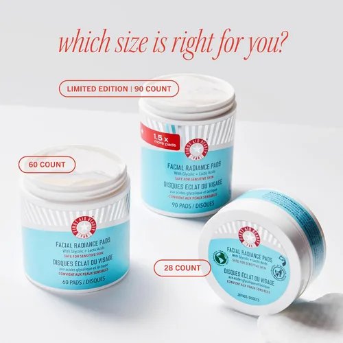 Vista 8 de First Aid Beauty - Almohadillas de Radiancia Facial con Ácidos Glicólico y Láctico, Almohadillas Exfoliantes Diarias con AHA, Poros Visiblemente Más