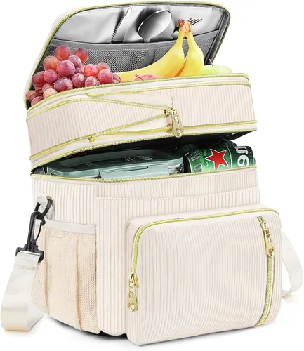 Vista 12 de Lonchera y bolsa de almuerzo para mujeres y hombres, lonchera grande aislada para adultos, a prueba de fugas, bolsa enfriadora para el trabajo