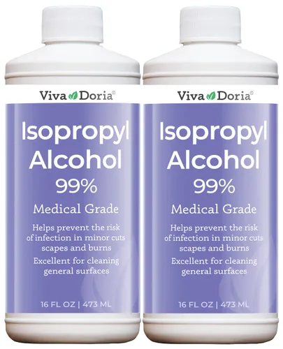 Vista 3 de Viva Doria Alcohol isopropílico 99%, alcohol para frotar, grado médico IPA, 16 onzas líquidas