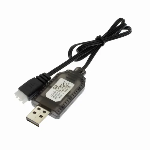 Vista 4 de Cable cargador USB de 3 pines XH-3P de 7.4V para paquetes de baterías LiPo