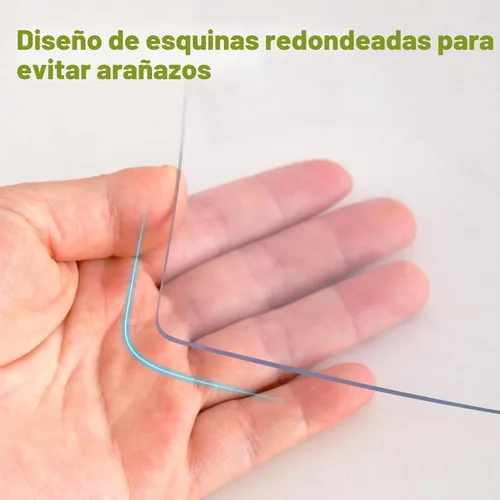 Vista 3 de Protector de mesa de 12 x 24 pulgadas - Vinilo transparente, plástico de 1.5 mm de grosor, tapete de escritorio