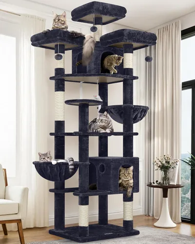 Vista 10 de Globlazer Árboles y Torres para Gatos para Múltiples Gatos Adultos, Torre de Árbol para Gatos XXL Alta de 82 Pulgadas para Gatos