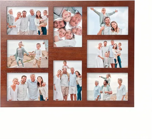 Vista 19 de Marco de fotos familiares de collage de 4 x 6 pulgadas, marco de fotos de collage de 6 aberturas para pared para soporte de mesa, juego de marcos
