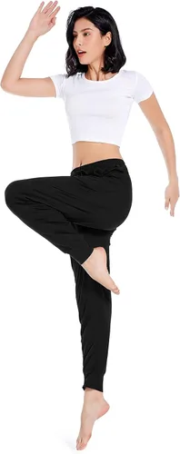 Vista 5 de Annenmy Pantalones deportivos de yoga para mujer de cintura alta, pantalones deportivos casuales con cordón, cómodos pantalones de descanso