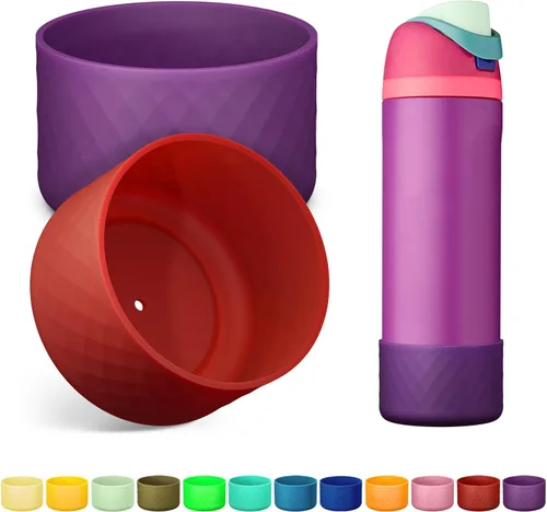 Vista 24 de 2 botas de silicona para botella de agua Owala de 24 onzas, 32 onzas, 40 onzas, funda protectora antideslizante para botellas de agua de acero