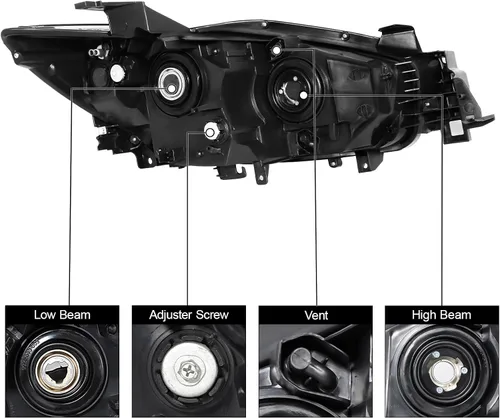 Vista 3 de Conjunto de faros delanteros tipo halógeno compatible con Mazda CX-5 2013-2016 2013 2014 2015 2016 Mazda CX-5 Conjunto de lámpara de cabeza tipo