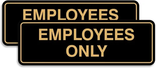 Vista 44 de Letrero estándar de solo empleados - Negro - Pequeño (1 paquete)