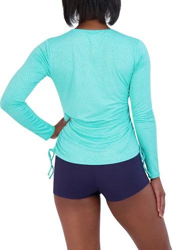 Vista 3 de Caribbean Joe Camiseta de natación de manga larga estándar para mujer con protección solar UPF de secado rápido
