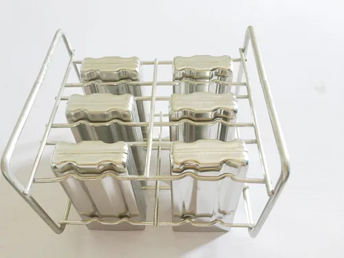 Vista 4 de Moldes y estante de paletas de acero inoxidable - Máquina de paletas de hielo sin BPA con palos de madera