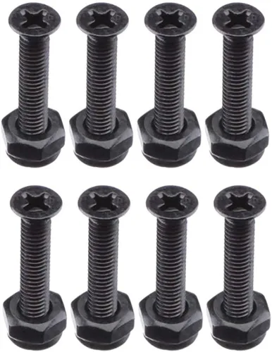 Vista 4 de VJ Patineta Longboard Cruiser Hardware Tornillos de 1.25 pulgadas y almohadilla elevadora de goma 0.118 in Negro