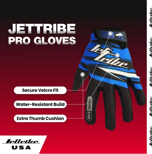 Vista 3 de Jettribe Race Skin PWC - Guantes de recreación Dedo completo fino y transpirable Accesorios de moto acuática para hombres y mujeres jóvenes