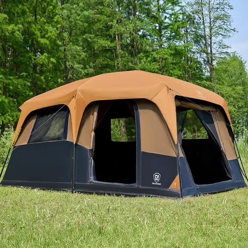 Vista 8 de EVER ADVANCED Tienda de campaña con diseño blackout para 10 personas, tienda de múltiples habitaciones para la familia, tiendas grandes con Azul