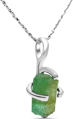 Vista 34 de Collar de cadena con colgante de piedra preciosa natural en bruto con oro blanco sobre plata de ley 925, piedra natal delicado regalo solitario