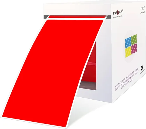 Vista 28 de PARLAIM 5 x 3 pulgadas Rectángulo de colores pegatinas de inventario, 1000 unidades de 4 rollos de etiquetas adhesivas cuadradas para cajas móviles