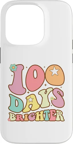 Vista 17 de 100 Days Brighter Happy 100th Day of School Groovy Kids Girl Case for iPhone XR