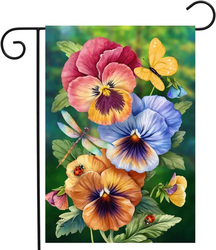 Vista 5 de Briarwood Lane - Bandera para el jardín de primavera con el puente en flor