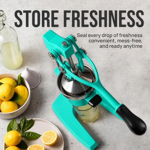Vista 7 de Zulay Kitchen Exprimidor de hierro fundido, exprimidor manual resistente con coladores desmontables para una fácil limpieza, prensa de jugo