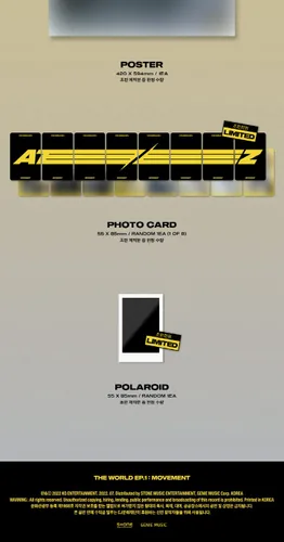 Vista 6 de ATEEZ THE WORLD EP.1 - Póster de letras plegables de 1 p en paquete+72p Photobooklet+1ea pegatina+1p tarjeta de identificación+1p