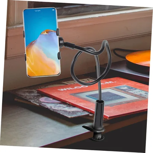 Vista 2 de Soporte para teléfono con clip, soporte para computadora portátil, multifuncional, ajustable, para teléfono celular, soporte para computadora