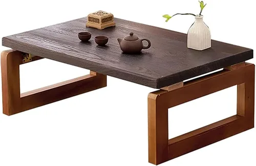 Vista 2 de Mesa de Centro Modern Wooden Coffee Table Japanese Style Simple Solid Wood Tea Table Bay Window Tatami Small Low Table Center Cocktail