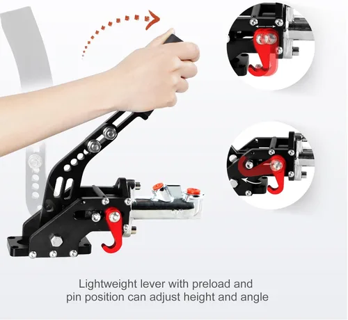 Vista 5 de Universal Racing Freno de mano hidráulico Drift E-Brake Manija de estacionamiento Freno de emergencia Palanca de engranajes Negro