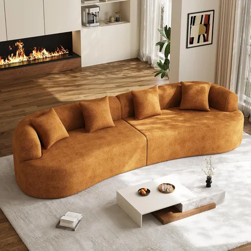 Vista 11 de Sofá seccional de gran tamaño de 147" para sala de estar, sofá moderno de lujo de chenilla suave de 4 plazas extra profundo y ancho con asiento
